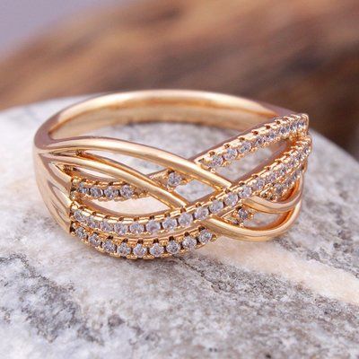 Каблучка Xuping, позолота 18К. С12335 С12335#17 фото