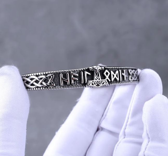 Браслет из стали "Викинги. Молот Тора". С15835 С15835 фото