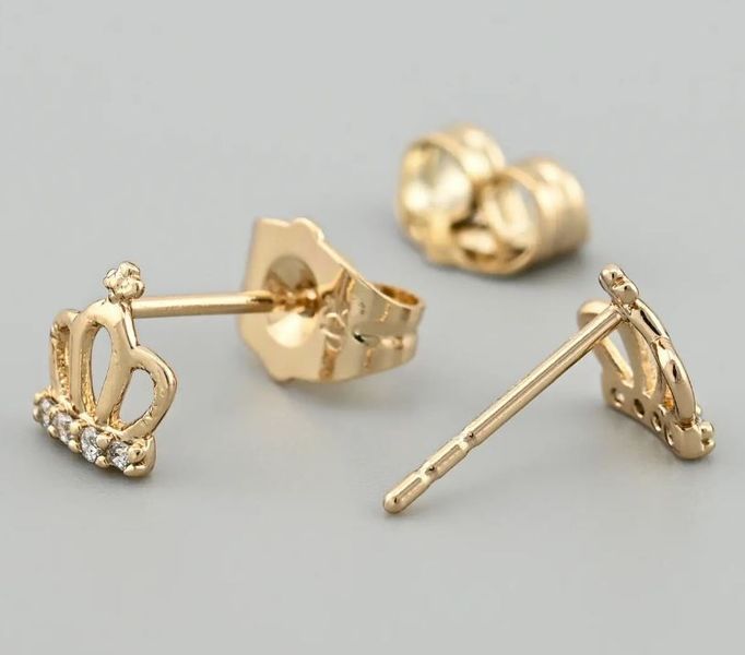 Серьги гвоздики "Корона" Xuping, позолота 18K. С15996 С15996 фото