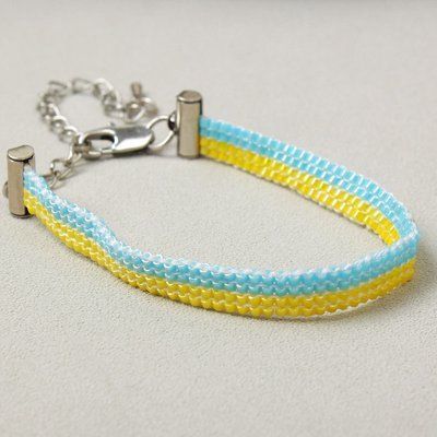 Браслет із бісеру Miyuki Delika "Україна", ручна робота Hand Made. С12876 С12876 фото