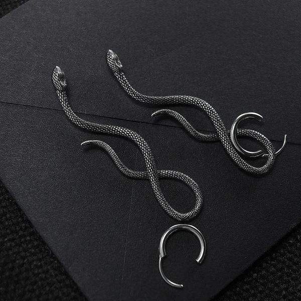 Сережки "Змея" из стали. С16012 С16012 фото