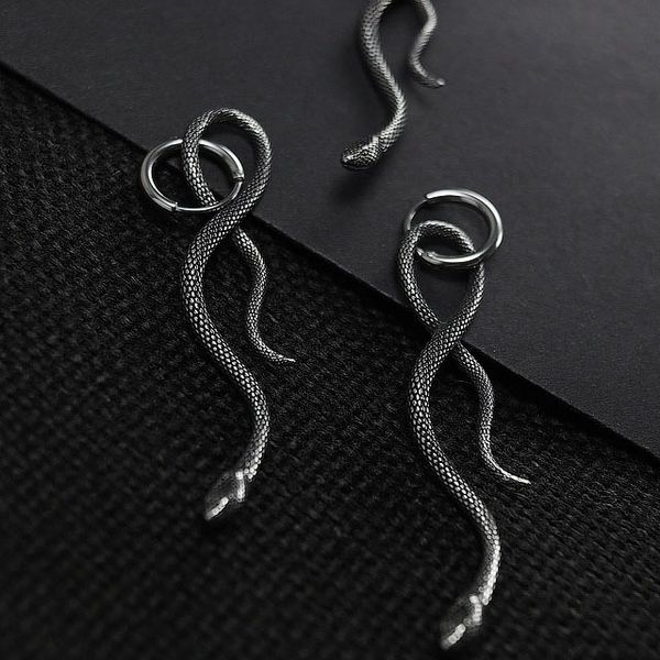 Сережки "Змея" из стали. С16012 С16012 фото