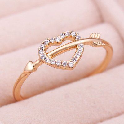 Каблучка Xuping "Серце" позолота 18К. С12319 С12319#17 фото