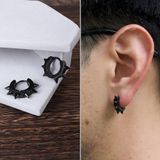 Сережки кольца "Шипы", черные. С9147 С9147 фото